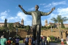 Rabbit in the ear of mandela statue