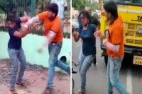 Food delivery boy intervenes in lovers spat thrashes girl for abusing boyfriend