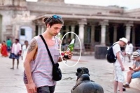 Foreign tourist enters hampi temple with liquor triggers huge protest