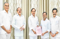 Huzurabad bypoll cm kcr hands over b form to gellu srinivas yadav