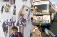 Three killed as tsrtc bus run over them at a bus stop