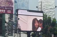 Porn film plays on jakarta billboard