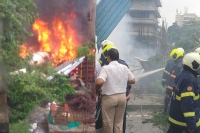 Chartered plane crashes in mumbai s ghatkopar five killed