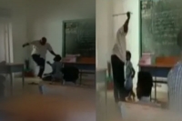 Govt school teacher kicks student thrashes him with cane brutality sparks outrage
