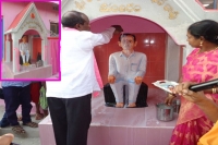 Adilabad trs fan builds a temple to kcr