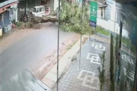 Man narrowly escapes death as tree falls on him in kerala s wayanad