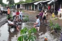 Villagers indifferent protest against state government turning potholes into goa beach