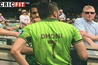 Pakistani fan wearing jersey with ms dhoni s name