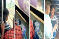 Girl nearly falls off train in mumbai pulled back by commuters