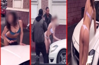 Russian oligarch persuades women strip to underwear to clean his car
