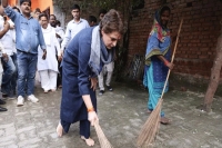 Priyanka gandhi vadra picks up broom again after yogi adityanath s dig