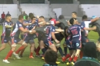 Royal navy and french navy involved in furious rugby brawl