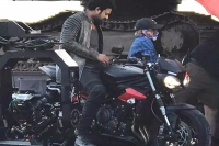 Prabhas spotted on triumph street triple rs during sahoo shoot