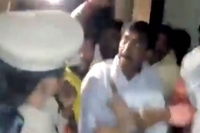 Tension arose in gajwel as police raided congress leader vanteru pratap reddy house