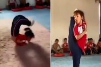 Girl gymnastics talent impressed netizens along with virender sehwag