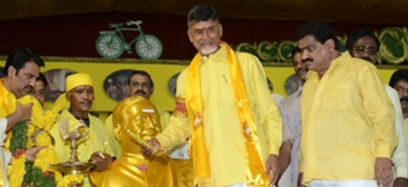 Chandrababu naidu getting ready for bus yatra