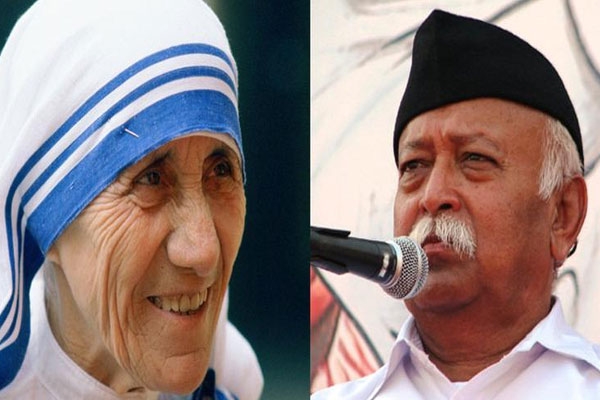 Rss chief kicks up row as he questions mother teresa s work