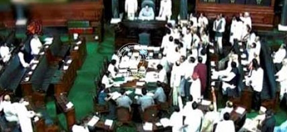 Suspension tdp mp s samaikya slogans in parliament