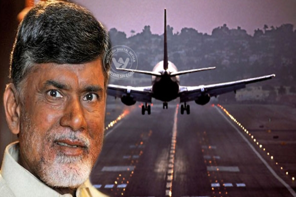 Chandrababu planning 14 airports andhra pradesh kcr telangana tour