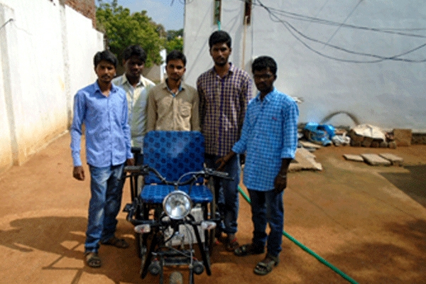 Nalgonda engineering students invent solar powered tricycle