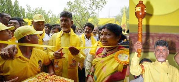 Telugu desam tdp cadre gifts for chandrababu naidu in mahanadu 2013