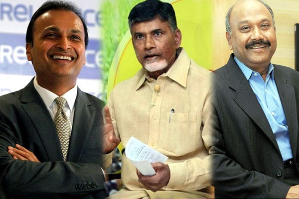 Chandrababu met with ambani and gmr officials