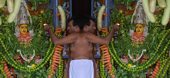 Grand celebrations at bezawad shakambari devi utsavalu
