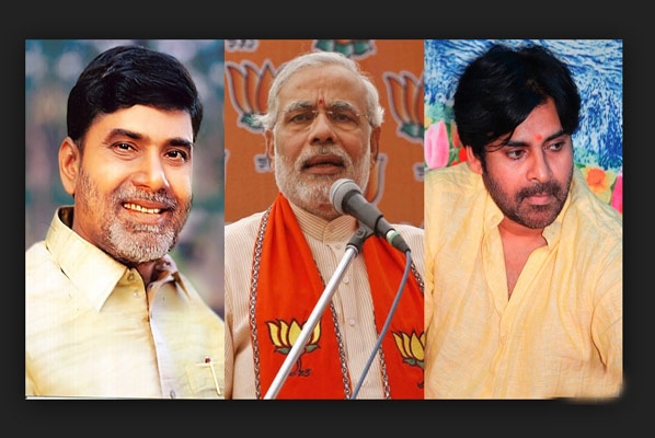 Modi pawan kalyan and chandrababu to share dais