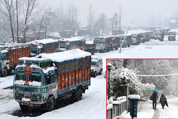 Snowfall in jammu and kashmir disrupts normal life