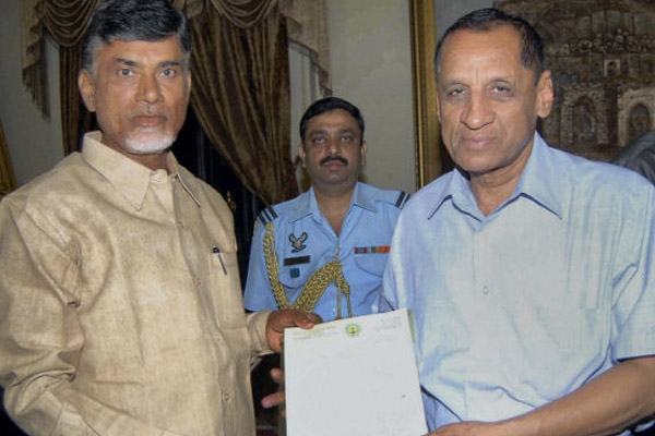 Governor offers sweets and appreciates chandrababu