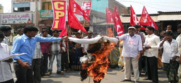 Cpi leaders arrest in land grabbing case protested