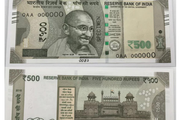 New five hundred rupees note